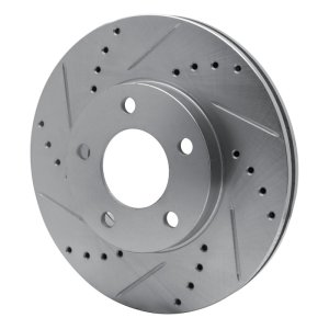 Ford Escape Brake Rotor (1) - Front Left - R1 Concepts - Drilled & Slotted - Silver - `01-`07